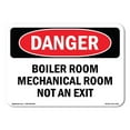 thumbnail image 1 of OSHA Danger Sign - Boiler Room Mechanical Room Not An Exit |  Aluminum Sign | Protect Your Business, Construction Site, Shop Area |  Made in The USA, 1 of 6
