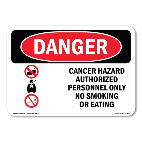 OSHA Danger Sign - Cancer Hazard Authorized Personnel Only | Aluminum Sign | Protect Your Business, Construction Site, Shop Area | Made in The USA