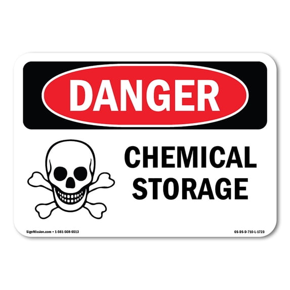 SignMission OS-DS-A-1014-L-1723 10 x 14 in. OSHA Danger Sign - Chemical Storage