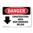 thumbnail image 1 of OSHA Danger Sign - Construction Area Men Working Below |  Aluminum Sign | Protect Your Business, Construction Site, Warehouse & Shop Area |  Made in The USA, 1 of 6