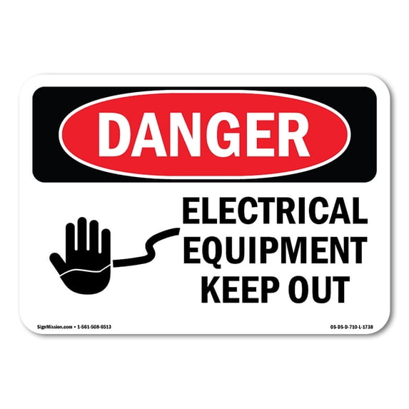 OSHA Danger Sign - Electrical Equipment Keep Out | Aluminum Sign | Protect Your Business, Construction Site, Warehouse & Shop Area | Made in The USA