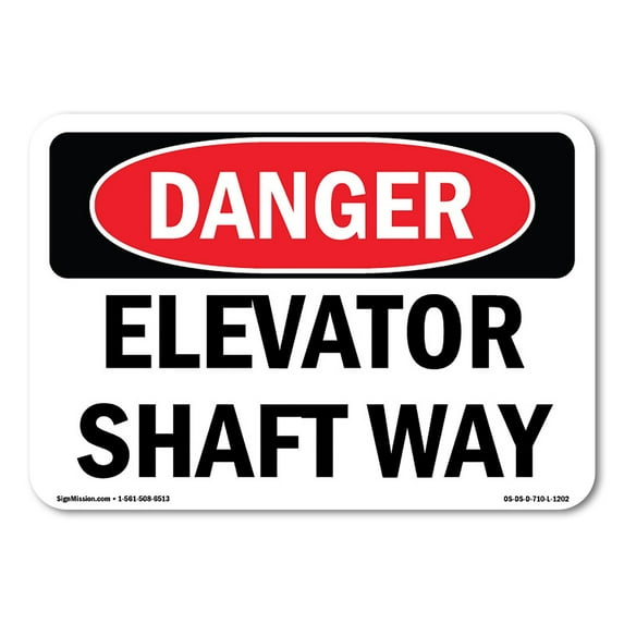OSHA Danger Sign - Elevator Shaft Way | Aluminum Sign | Protect Your Business, Construction Site, Warehouse & Shop Area | Made in The USA