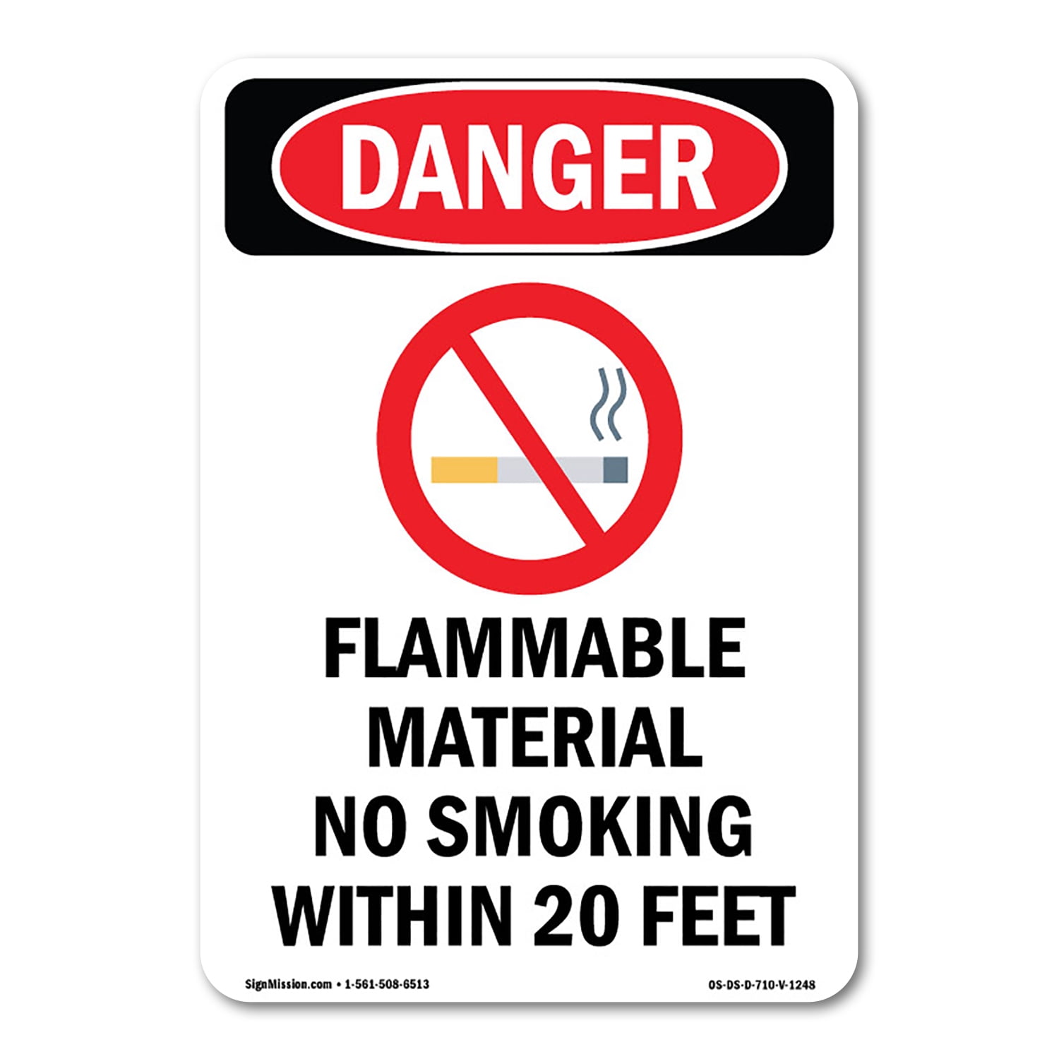 SignMission OS-DS-A-1014-V-1248 10 x 14 in. OSHA Danger Sign ...