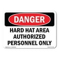 thumbnail image 1 of SignMission OS-DS-A-1014-L-1293 10 x 14 in. OSHA Danger Sign - Hard Hat Area Authorized Personnel Only, 1 of 6