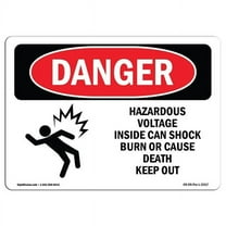 OSHA Danger Sign - Hazardous Voltage Inside Can |  Aluminum Sign | Protect Your Business, Construction Site, Warehouse & Shop Area |  Made in The USA