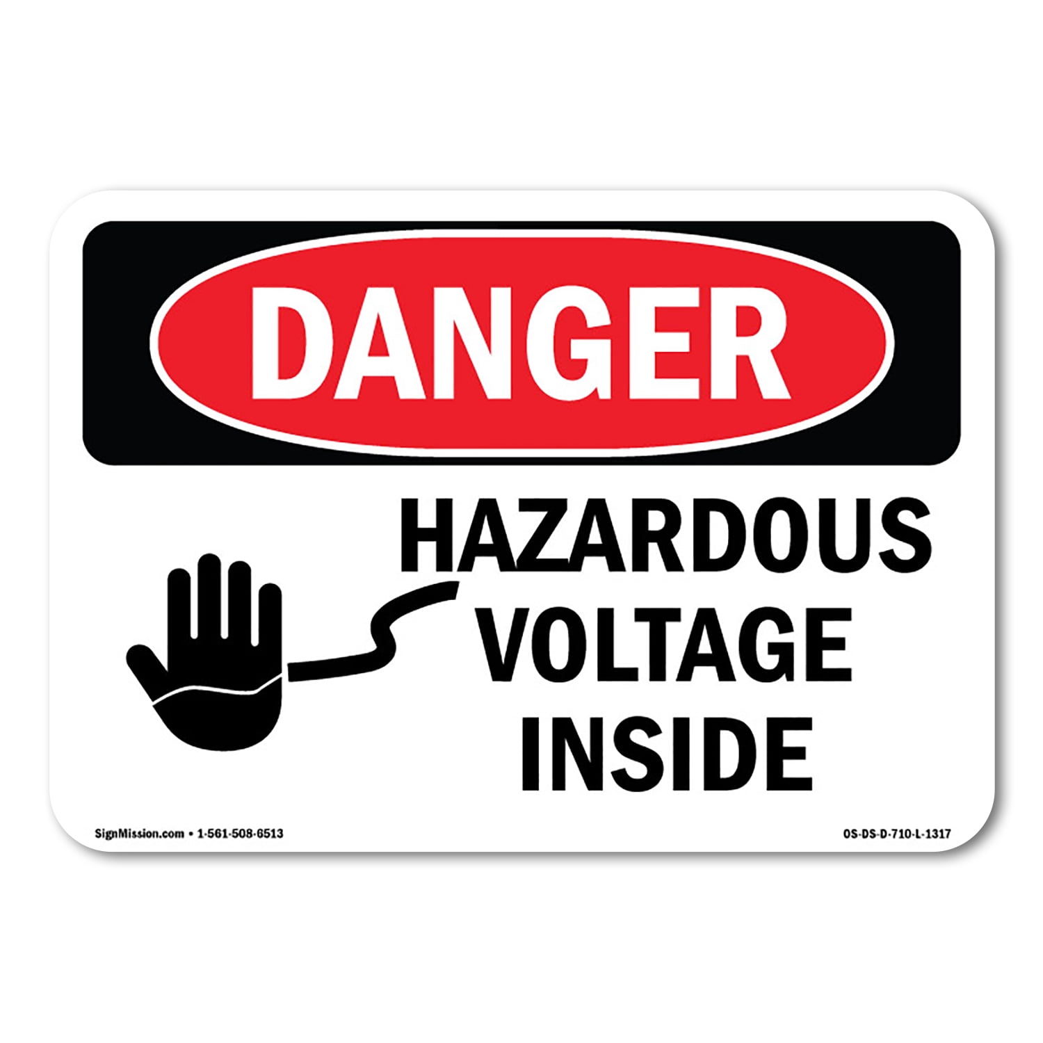 SignMission OS-DS-A-1014-L-1317 10 x 14 in. OSHA Danger Sign ...