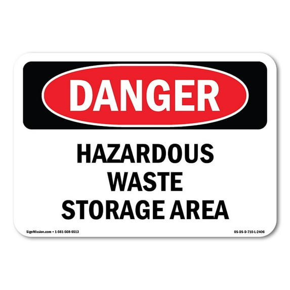 OSHA Danger Sign - Hazardous Waste Storage Area | Aluminum Sign | Protect Your Business, Construction Site, Warehouse & Shop Area | Made in The USA