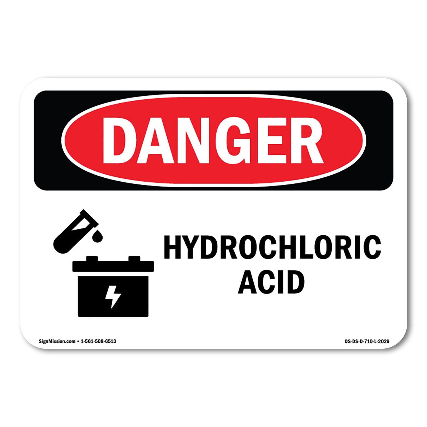 SignMission OS-DS-A-1014-L-2029 10 x 14 in. OSHA Danger Sign ...
