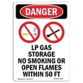 thumbnail image 1 of OSHA Danger Sign -  LP Gas Storage No Smoking |  Aluminum Sign | Protect Your Business, Construction Site, Warehouse & Shop Area |  Made in The USA, 1 of 6