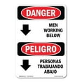 thumbnail image 1 of SignMission OS-DS-A-1014-VS-1449 10 x 14 in. OSHA Danger Sign - Men Working Below Bilingual, 1 of 6