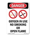 thumbnail image 1 of SignMission OS-DS-A-1014-V-1514 10 x 14 in. OSHA Danger Sign - Oxygen in Use No Smoking, 1 of 6