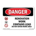 thumbnail image 1 of OSHA Danger Sign - Renovation Work Contains Lead Do Not Enter |  Aluminum Sign | Protect Your Business, Construction Site, Shop Area |  Made in The USA, 1 of 6
