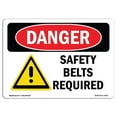 thumbnail image 1 of OSHA Danger Sign - Safety Belts Required |  Aluminum Sign | Protect Your Business, Construction Site, Warehouse & Shop Area |  Made in The USA, 1 of 6