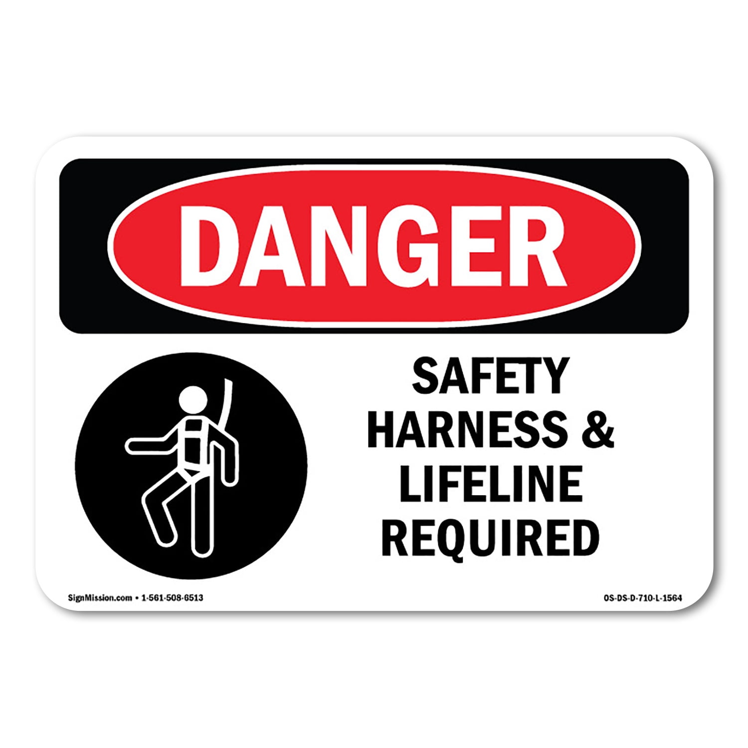 SignMission OS-DS-A-1014-L-1564 10 x 14 in. OSHA Danger Sign - Safety ...