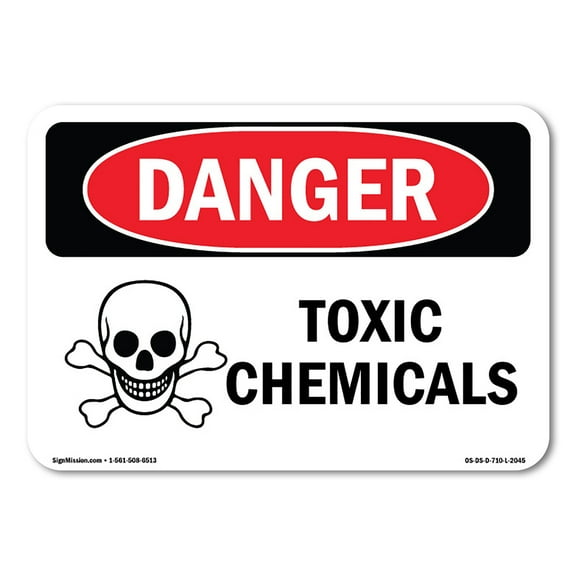 OSHA Danger Sign - Toxic Chemicals |  Aluminum Sign | Protect Your Business, Construction Site, Warehouse & Shop Area |  Made in The USA