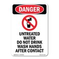 thumbnail image 1 of SignMission OS-DS-A-1014-V-1858 10 x 14 in. OSHA Danger Sign - Untreated Water Do Not Drink, 1 of 6