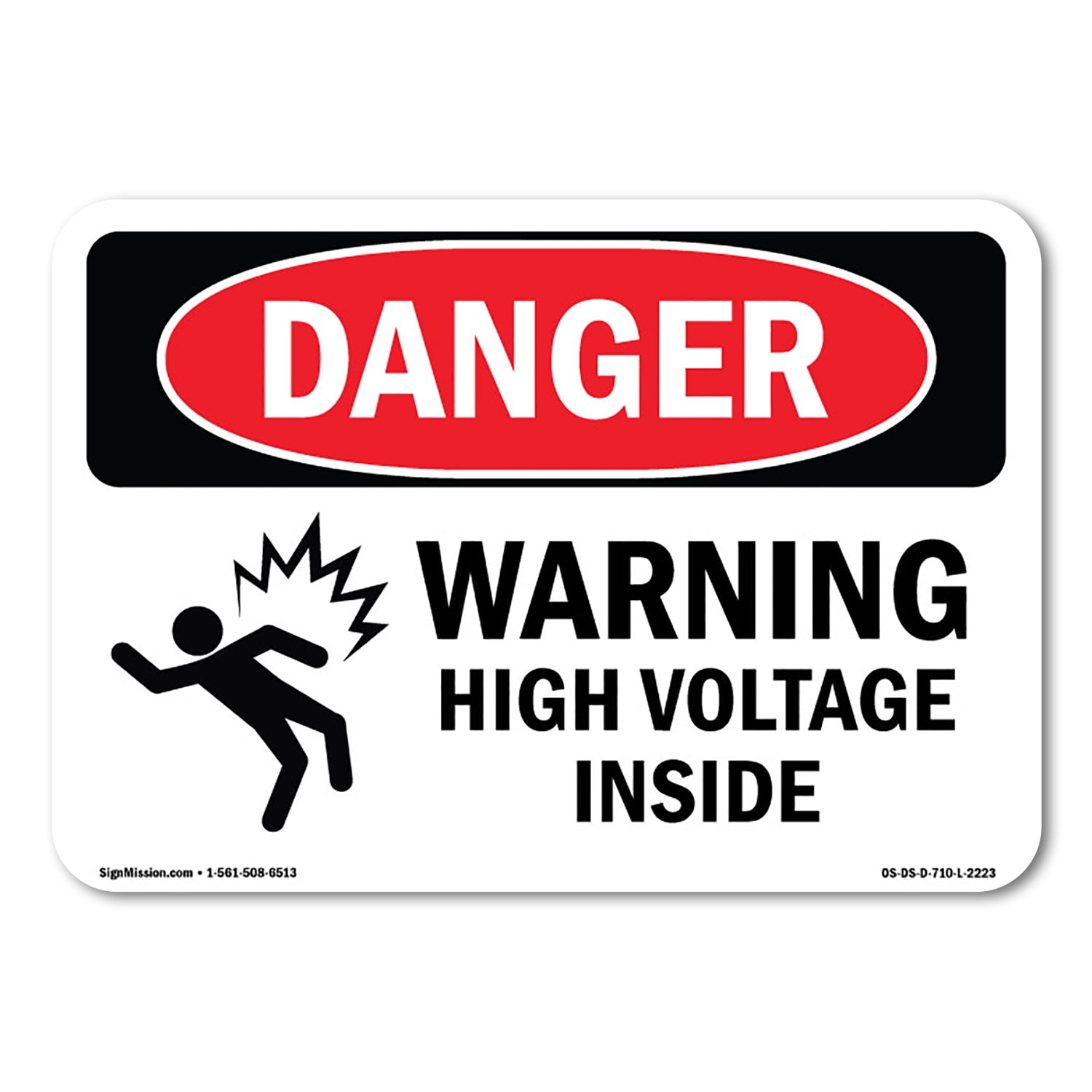 SignMission OS-DS-A-1014-L-2223 10 x 14 in. OSHA Danger Sign - Warning ...