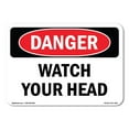thumbnail image 1 of OSHA Danger Sign - Watch Your Head |  Aluminum Sign | Protect Your Business, Construction Site, Warehouse & Shop Area |  Made in The USA, 1 of 6