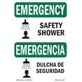 thumbnail image 1 of SignMission OS-EM-A-1014-L-10357 10 x 14 in. OSHA Emergency Sign - Safety Shower with Symbol Bilingual, 1 of 6