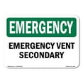 thumbnail image 1 of SignMission OS-EM-A-1014-L-10361 10 x 14 in. OSHA Emergency Sign - Vent Secondary, 1 of 6