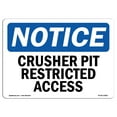 thumbnail image 1 of OSHA Notice Sign - Crusher Pit Restricted Access |  Aluminum Sign | Protect Your Business, Construction Site, Warehouse & Shop Area |  Made in the USA, 1 of 6