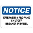 thumbnail image 1 of SignMission OS-NS-A-1014-L-11888 10 x 14 in. OSHA Notice Sign - Emergency Propane Shutoff Breaker in Panel, 1 of 6