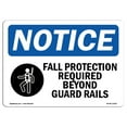 thumbnail image 1 of OSHA Notice Sign - Fall Protection Required Beyond |  Aluminum Sign | Protect Your Business, Construction Site, Warehouse & Shop Area |  Made in the USA, 1 of 6