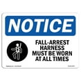 thumbnail image 1 of OSHA Notice Sign - Fall-Arrest Harness Must Be |  Aluminum Sign | Protect Your Business, Construction Site, Warehouse & Shop Area |  Made in the USA, 1 of 6