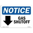 thumbnail image 1 of OSHA Notice Sign - Gas Shutoff [Down Arrow] |  Aluminum Sign | Protect Your Business, Construction Site, Warehouse & Shop Area |  Made in the USA, 1 of 6