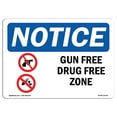 thumbnail image 1 of OSHA Notice Sign - NOTICE Gun Free Drug Free Zone |  Aluminum Sign | Protect Your Business, Construction Site, Warehouse & Shop Area |  Made in the USA, 1 of 6