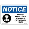 thumbnail image 1 of OSHA Notice Sign - Hearing Protection Is Required |  Aluminum Sign | Protect Your Business, Construction Site, Warehouse & Shop Area |  Made in the USA, 1 of 6