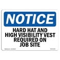thumbnail image 1 of OSHA Notice Sign - Hard Hat And High Vis Vest On Job Site |  Aluminum Sign | Protect Your Business, Work Site, Warehouse & Shop Area |  Made in the USA, 1 of 6