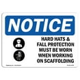 thumbnail image 1 of OSHA Notice Sign - NOTICE Hard Hats Fall Protection Worn Scaffolding |  Aluminum Sign | Protect Your Business, Work Site, Warehouse & Shop |  Made in the USA, 1 of 6