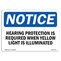OSHA Notice Sign - Hearing Protection Is Required When Yellow |  Aluminum Sign | Protect Your Business, Work Site, Warehouse & Shop Area |  Made in the USA