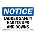 thumbnail image 1 of SignMission OS-NS-A-1014-L-13943 10 x 14 in. OSHA Notice Sign - Ladder Safety Has Its Ups & Downs, 1 of 6