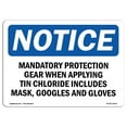 thumbnail image 1 of OSHA Notice Sign - Mandatory Protection Gear When Applying |  Aluminum Sign | Protect Your Business, Work Site, Warehouse & Shop Area |  Made in the USA, 1 of 6