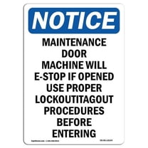 Door Operators Sign SignMission 12 x 18 in. OSHA Notice Sign - Please Close & Lock Door ...