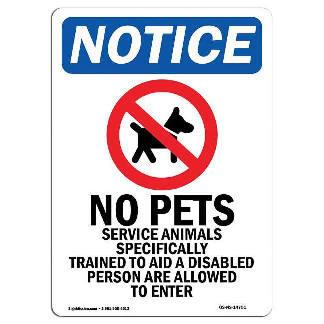 10 x 14 in. OSHA Notice Sign - No Smoking No Pets - Walmart.com