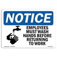 thumbnail image 1 of SignMission OS-NS-A-1014-L-15595 10 x 14 in. OSHA Notice Sign - Notice Employees Must Wash Hands Before Work, 1 of 6