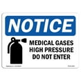 thumbnail image 1 of OSHA Notice Sign - NOTICE Medical Gases High Pressure |  Aluminum Sign | Protect Your Business, Construction Site, Warehouse & Shop Area |  Made in the USA, 1 of 6