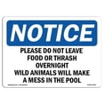 thumbnail image 1 of OSHA Notice Sign - Please Do Not Leave Food Or Trash Overnight |  Aluminum Sign | Protect Your Business, Work Site, Warehouse & Shop Area |  Made in the USA, 1 of 6