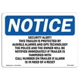 thumbnail image 1 of OSHA Notice Sign - Security Alert! This Trailer Is Protected |  Aluminum Sign | Protect Your Business, Work Site, Warehouse & Shop Area |  Made in the USA, 1 of 6