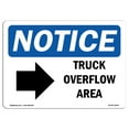 thumbnail image 1 of OSHA Notice Sign - Truck Overflow Area [Right Arrow] |  Aluminum Sign | Protect Your Business, Construction Site, Warehouse & Shop Area |  Made in the USA, 1 of 6