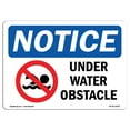 thumbnail image 1 of OSHA Notice Sign - Under Water Obstacle |  Aluminum Sign | Protect Your Business, Construction Site, Warehouse & Shop Area |  Made in the USA, 1 of 6