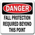 thumbnail image 1 of Danger Sign - Fall Protection Required Beyond This Point - 10" x 14" OSHA Safety Sign, 1 of 1