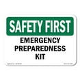 thumbnail image 1 of OSHA SAFETY FIRST Sign - Emergency Preparedness Kit | Aluminum Sign | Protect Your Business, Construction Site, Warehouse & Shop Area | Made in the USA, 1 of 6
