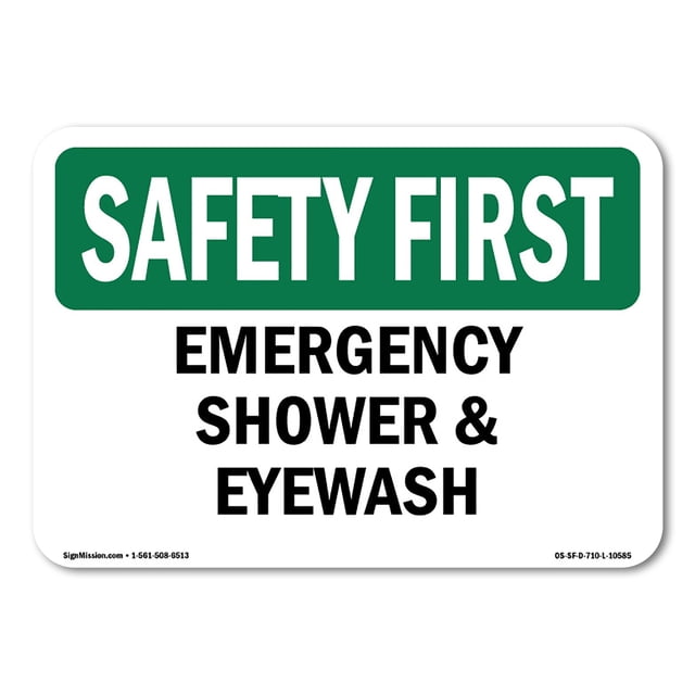 OSHA SAFETY FIRST Sign - Emergency Shower And Eyewash | Aluminum Sign ...