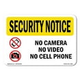 thumbnail image 1 of OSHA SECURITY NOTICE Sign - No Camera No Video No Cell Phone 14" X 10" Aluminum Sign Protect Your Business, Work Site, Warehouse & Shop Area, 1 of 6