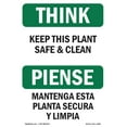 thumbnail image 1 of OSHA THINK Sign - Keep This Place Clean Orderly Bilingual | Aluminum Sign | Protect Your Business, Work Site, Warehouse & Shop Area | Made in the USA, 1 of 6