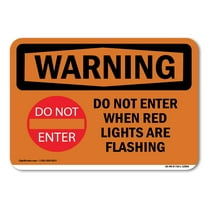 SignMission OS-WS-A-1014-L-12554 10 x 14 in. OSHA Warning Sign - Do Not Enter When Red with Symbol
